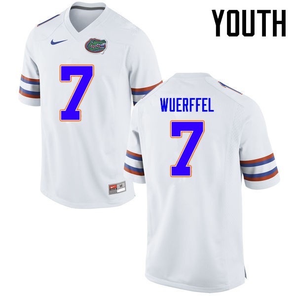Florida Gators Youth #7 Danny Wuerffel College Football Jersey White